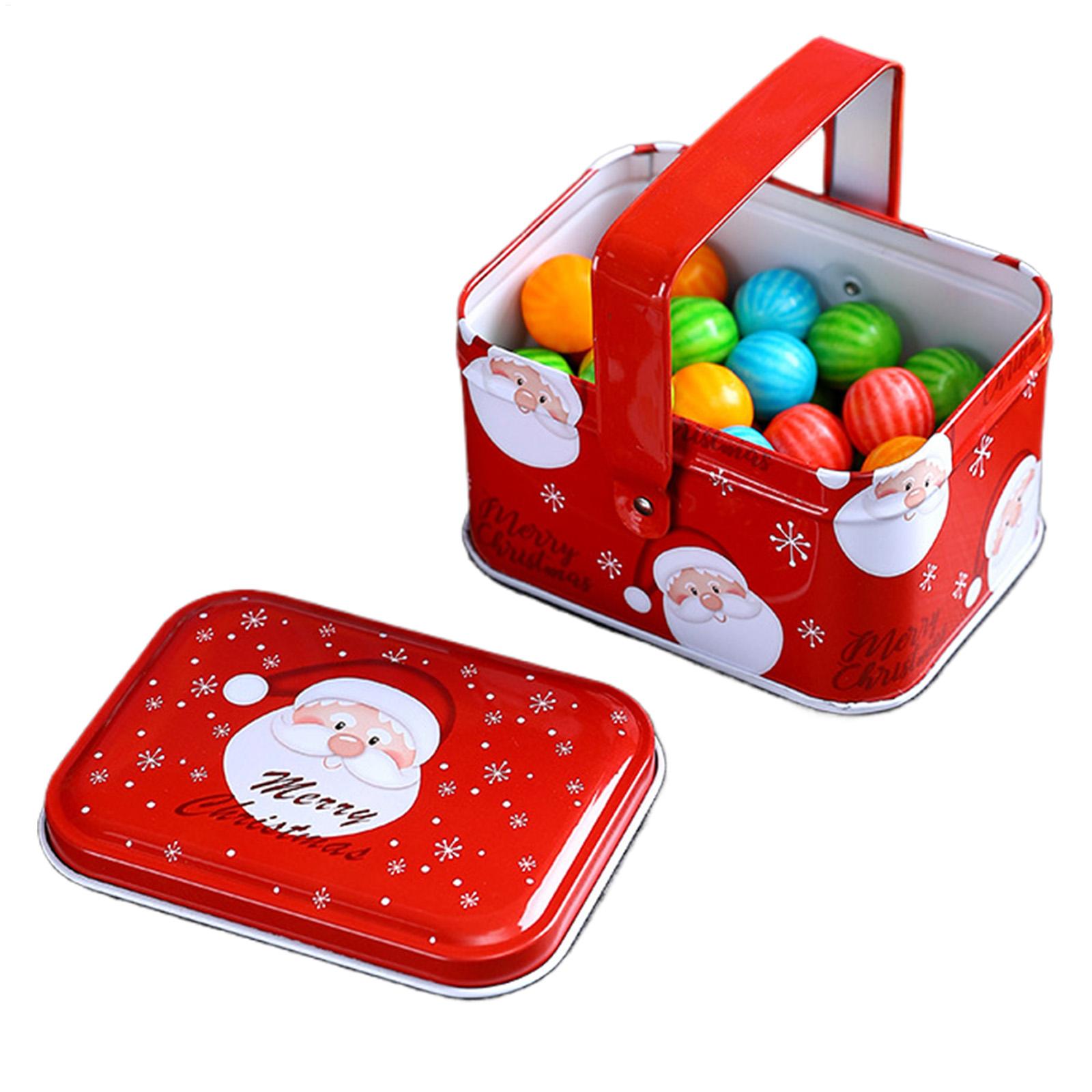 Tin Container Lid - Christmas Cookie Tins Metal Storage Box