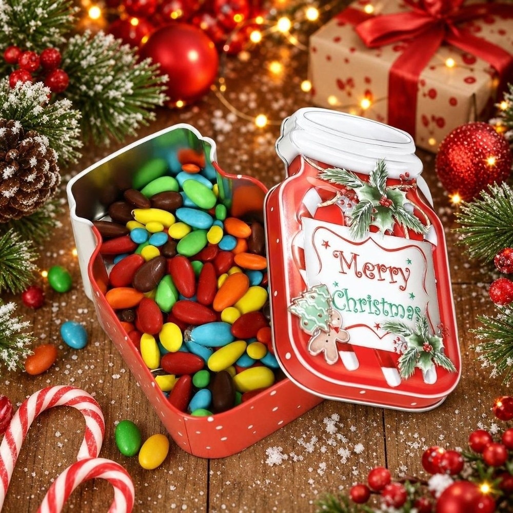 Metal Christmas Tin Box with L - Tin Container Lid review and price
