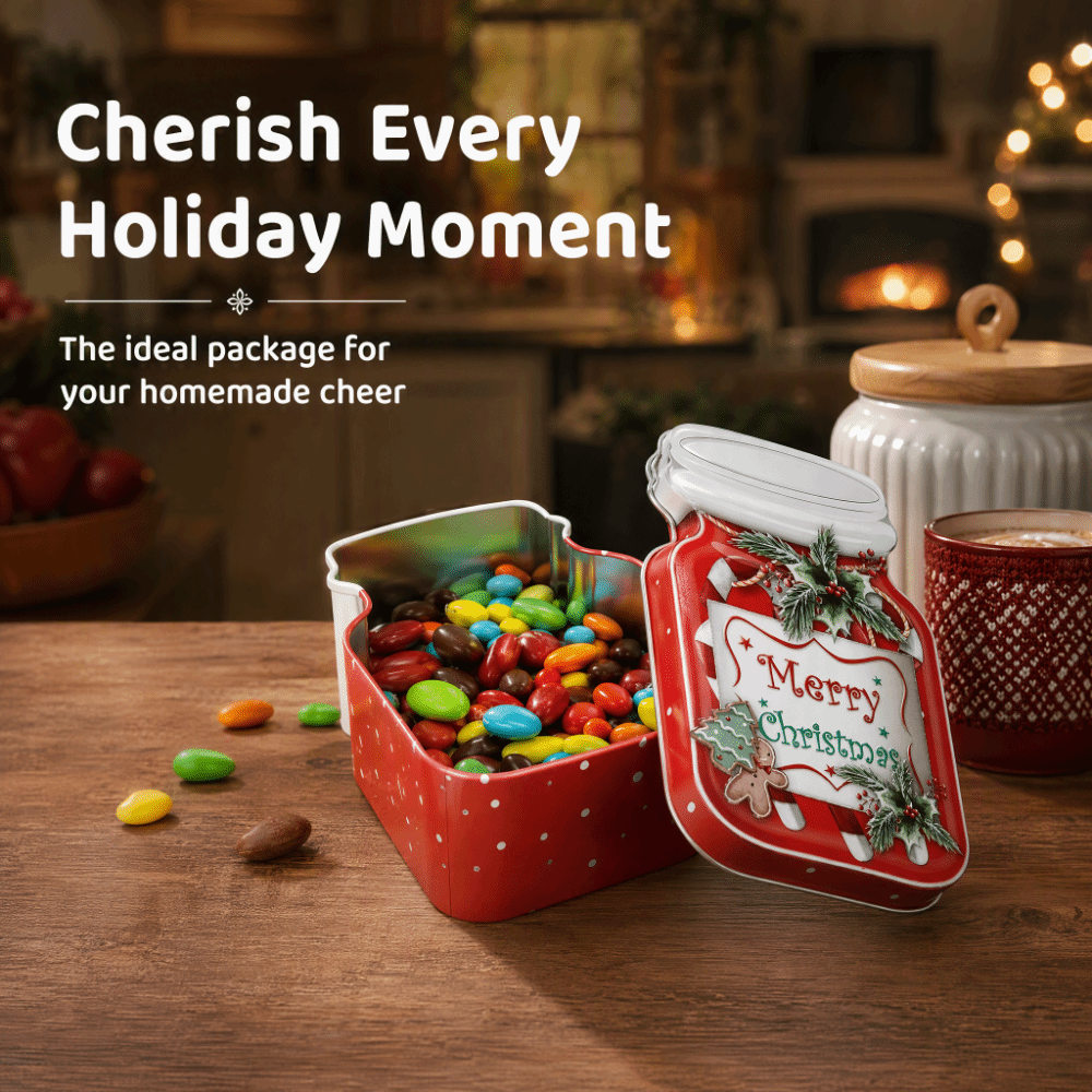 Metal Christmas Tin Box with L - Tin Container Lid review and price